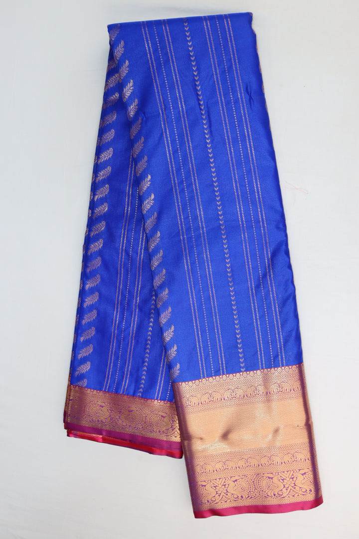 Elegant Indigo Blue Kanjipuram Saree