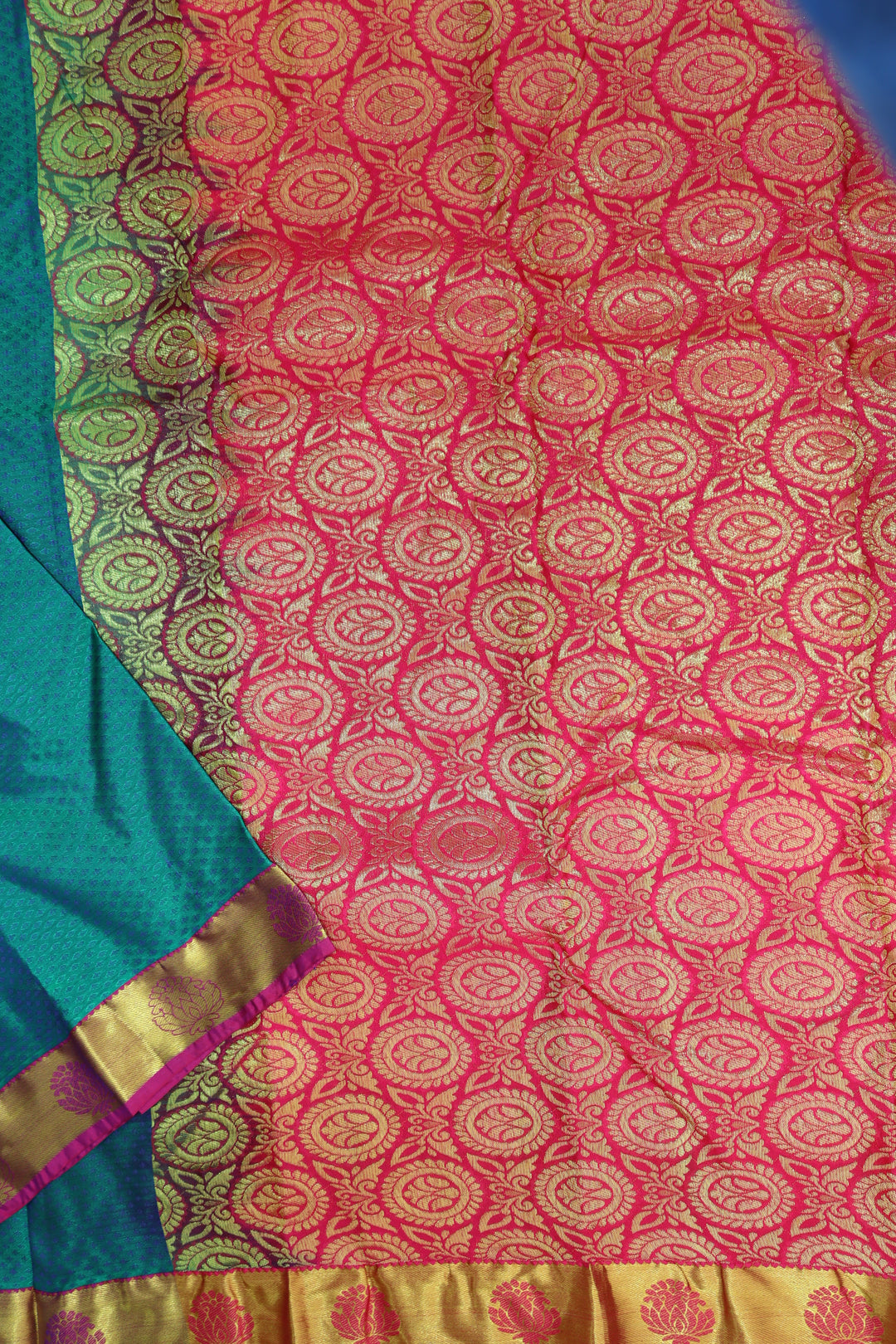 Divine Teal Green Kanjipuram Saree