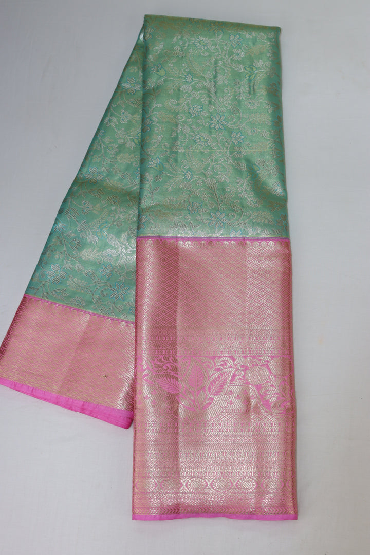 Traditional Green Tissue Kanjipuram Saree