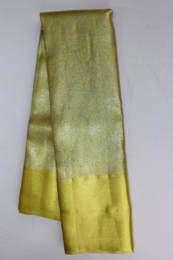 Stunning Golden Tissue Kanjipuram Saree