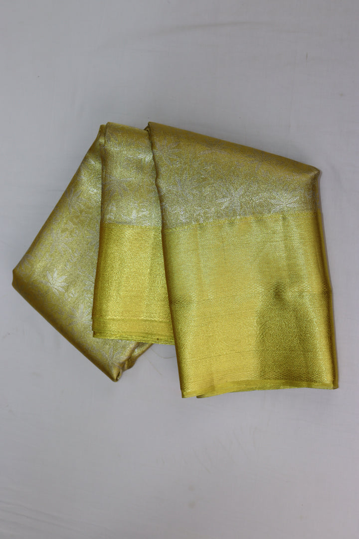 Stunning Golden Tissue Kanjipuram Saree