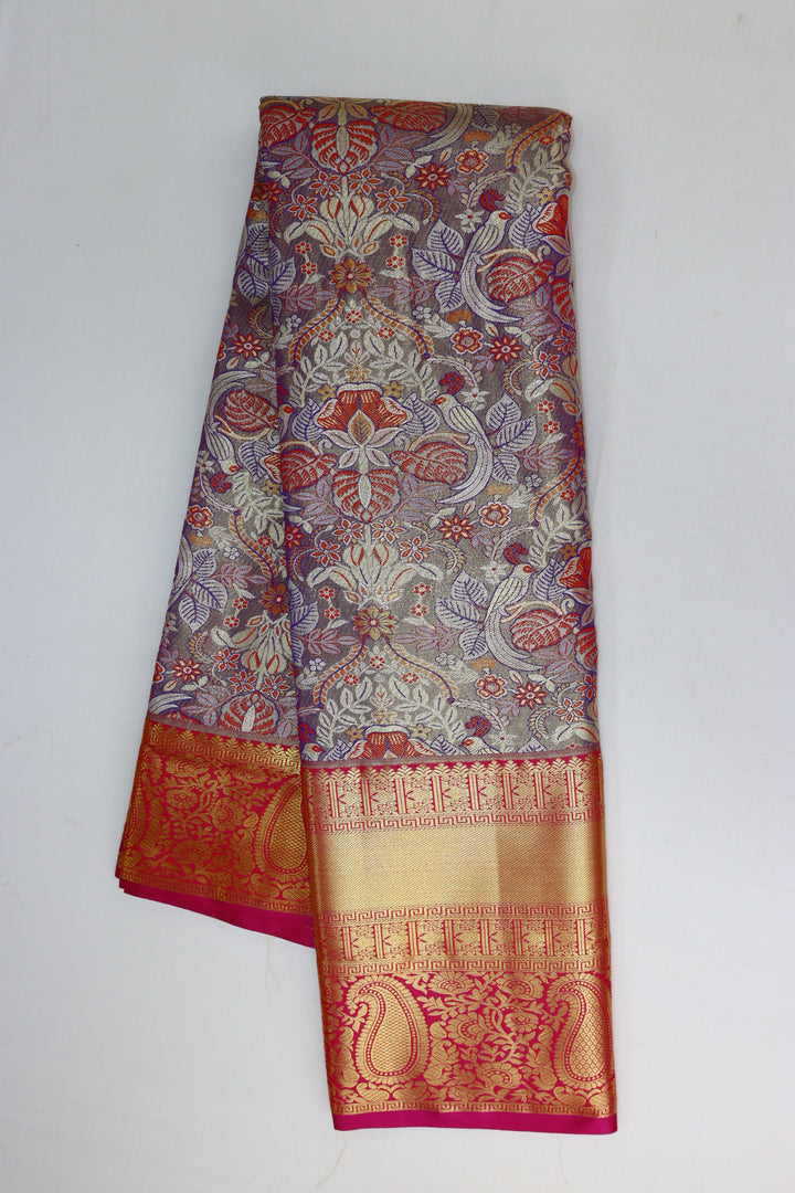 Stunning Lavender Kanjipuram Saree