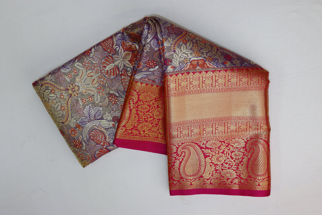 Stunning Lavender Kanjipuram Saree