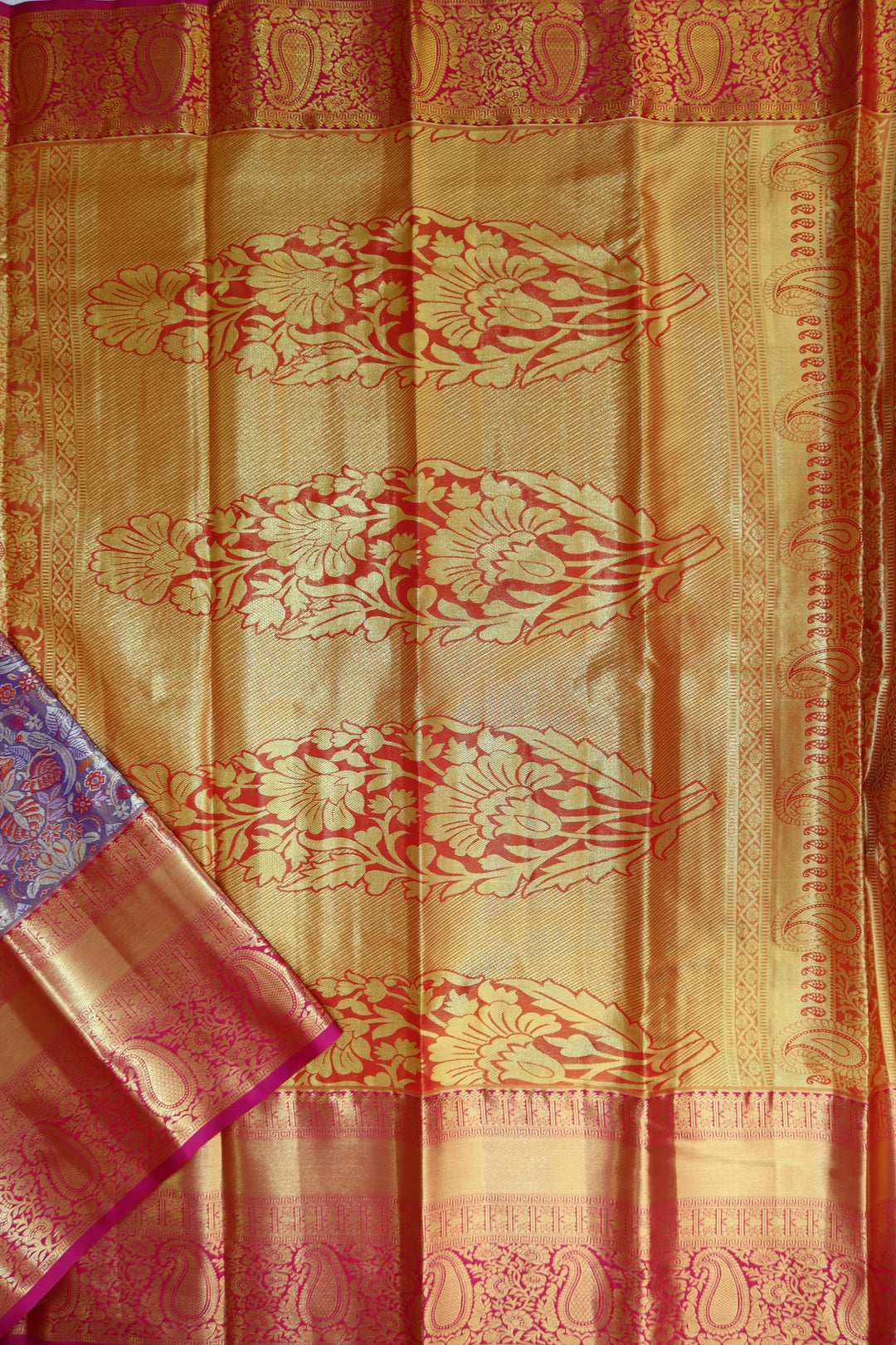 Stunning Lavender Kanjipuram Saree