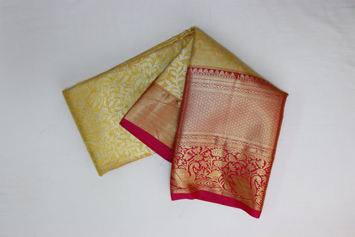 Captivating Yellow Tissue Kanjipuram Saree