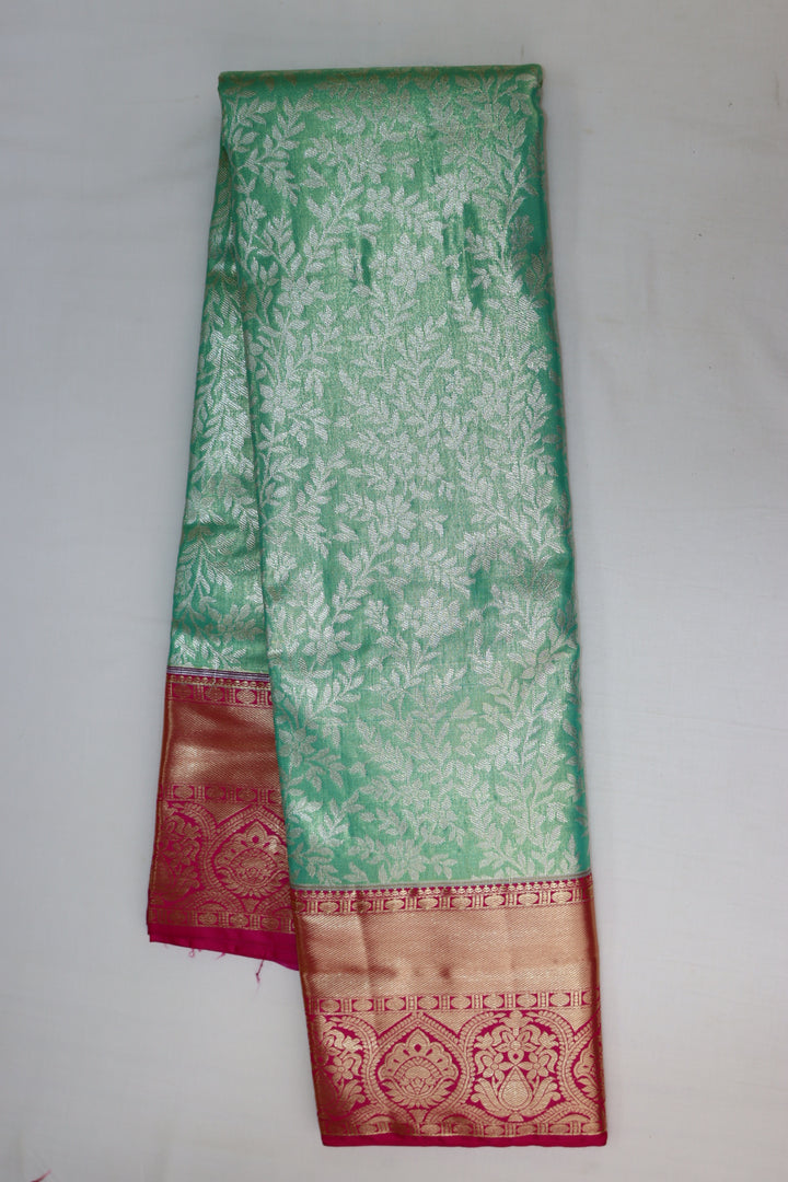 Trendy  Mint Green Tissue Kanjipuram Saree