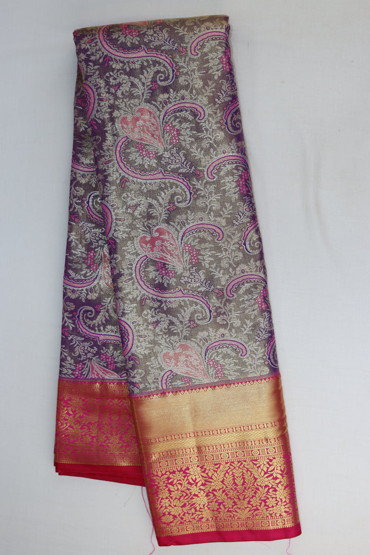 Stunning Purple Kanjipuram Saree