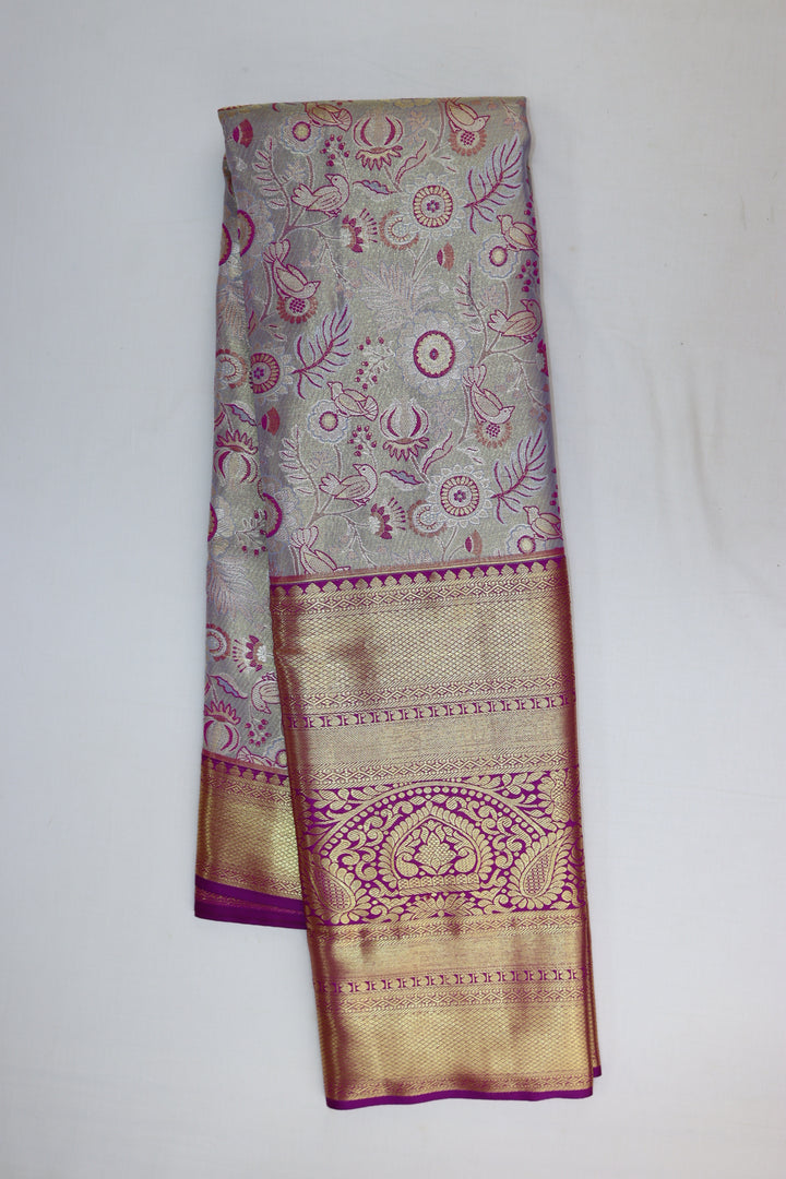 Rich Light Blue Kanjipuram Saree