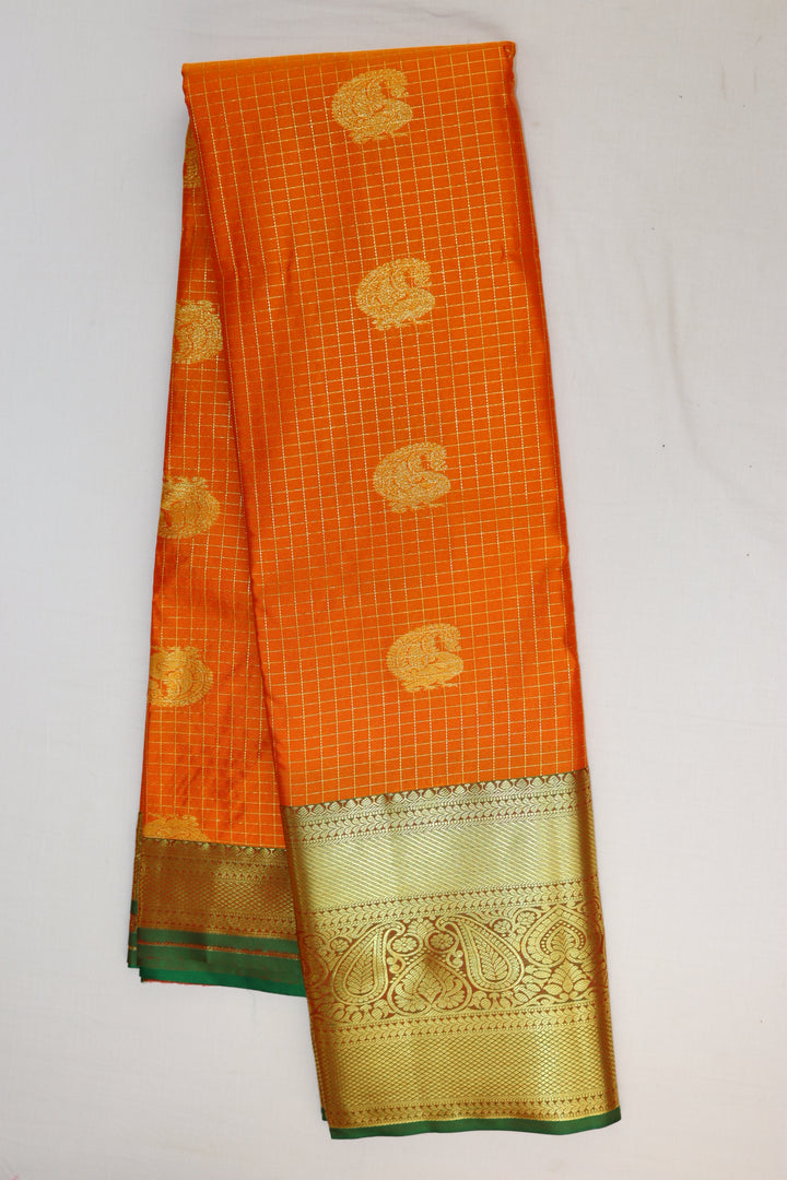 Rich Orange Kanjipuram Saree