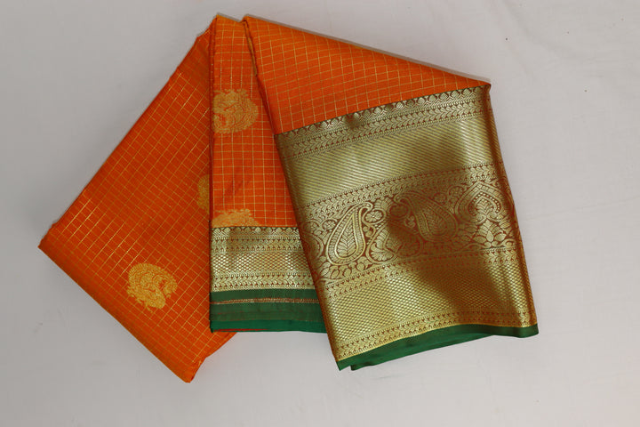 Rich Orange Kanjipuram Saree