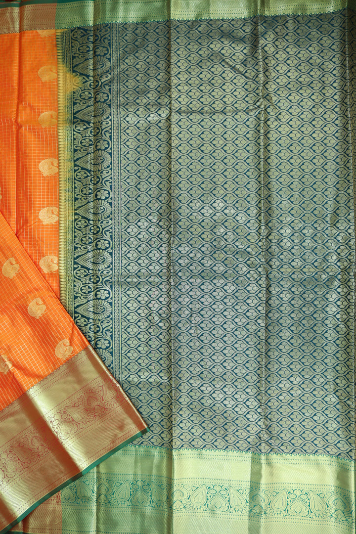 Rich Orange Kanjipuram Saree