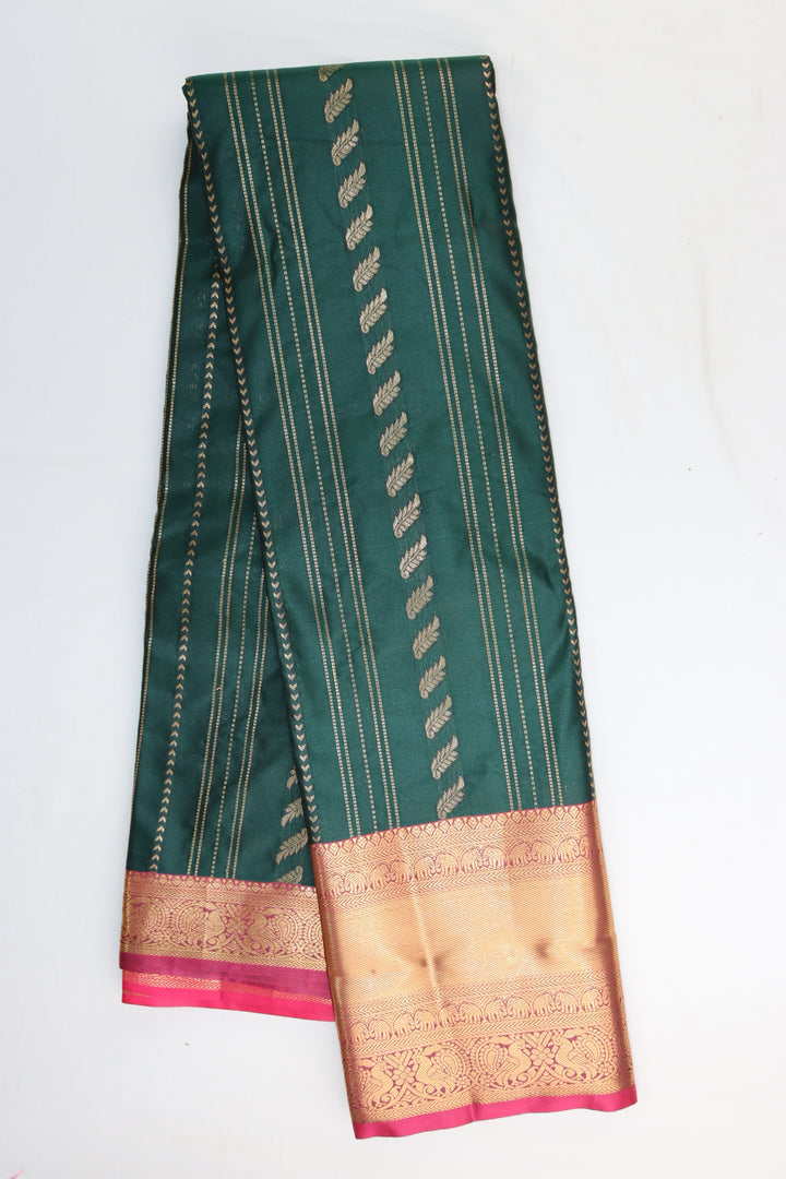 Divine Dark Green Kanjipuram Saree