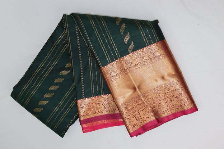 Divine Dark Green Kanjipuram Saree