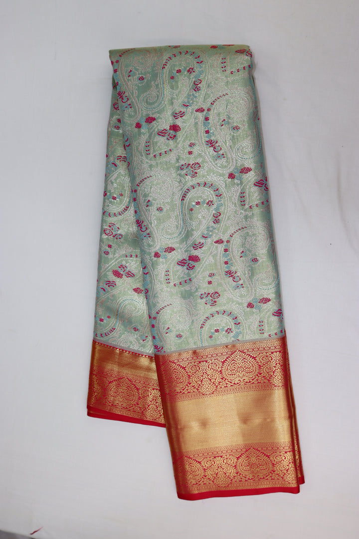 Luxurious Mint Green Kanjipuram Saree