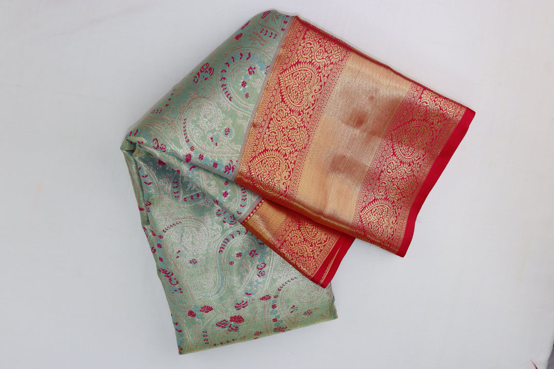 Luxurious Mint Green Kanjipuram Saree