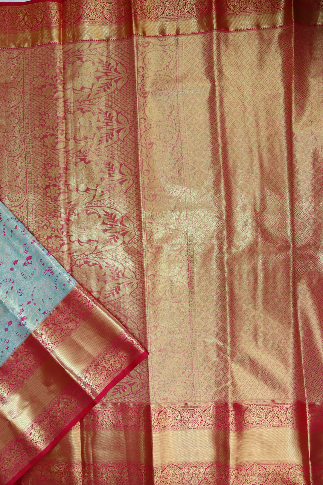 Luxurious Mint Green Kanjipuram Saree