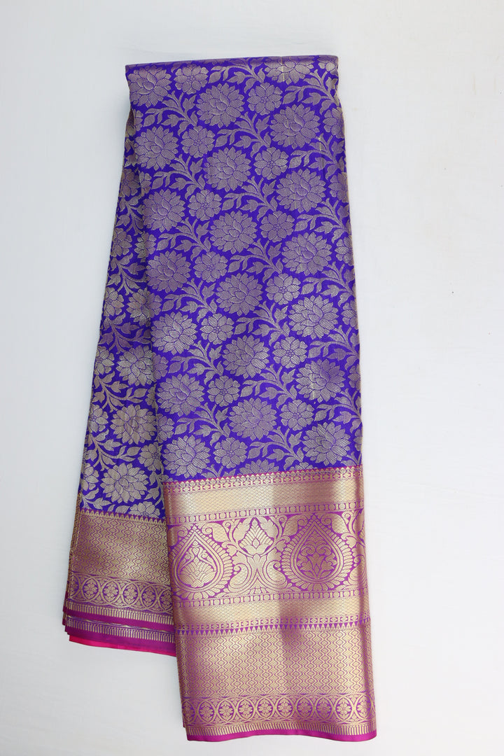 Traditional Dark Blue Kanjipuram Saree