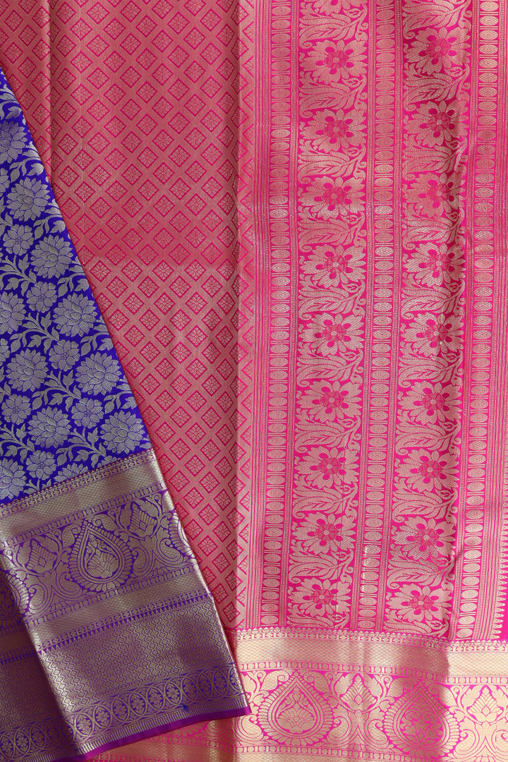 Traditional Dark Blue Kanjipuram Saree