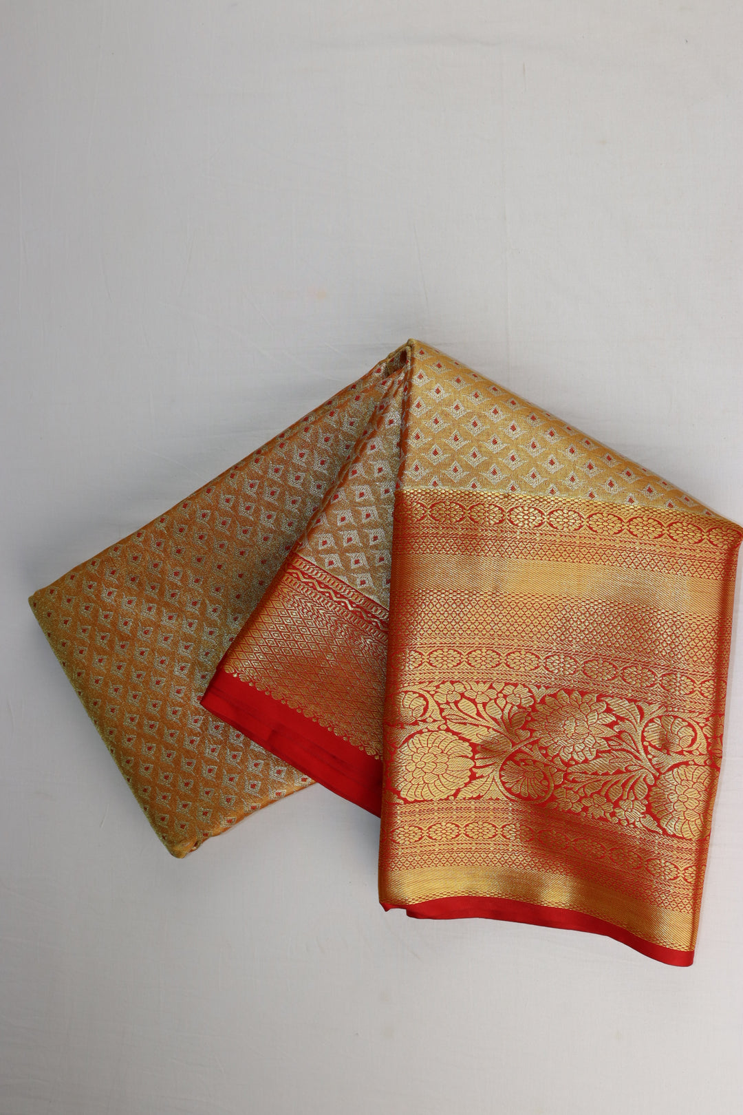 Elegant Orange Tissue Kanjipuram Saree