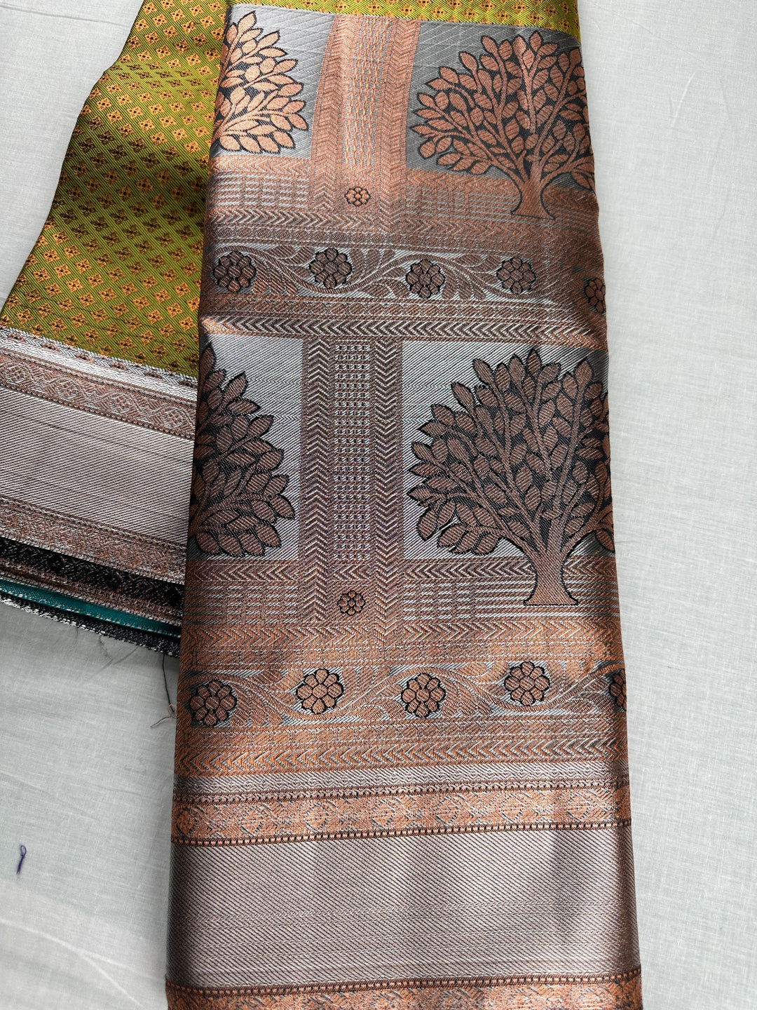 Classy Olive Green Kanjipuram Silk Saree