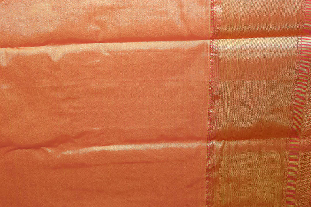 Classic Orange Tissue Kanjipuram Saree