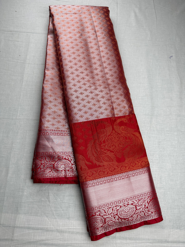 Rich Thulian Pink Kanjipuram Silk Saree