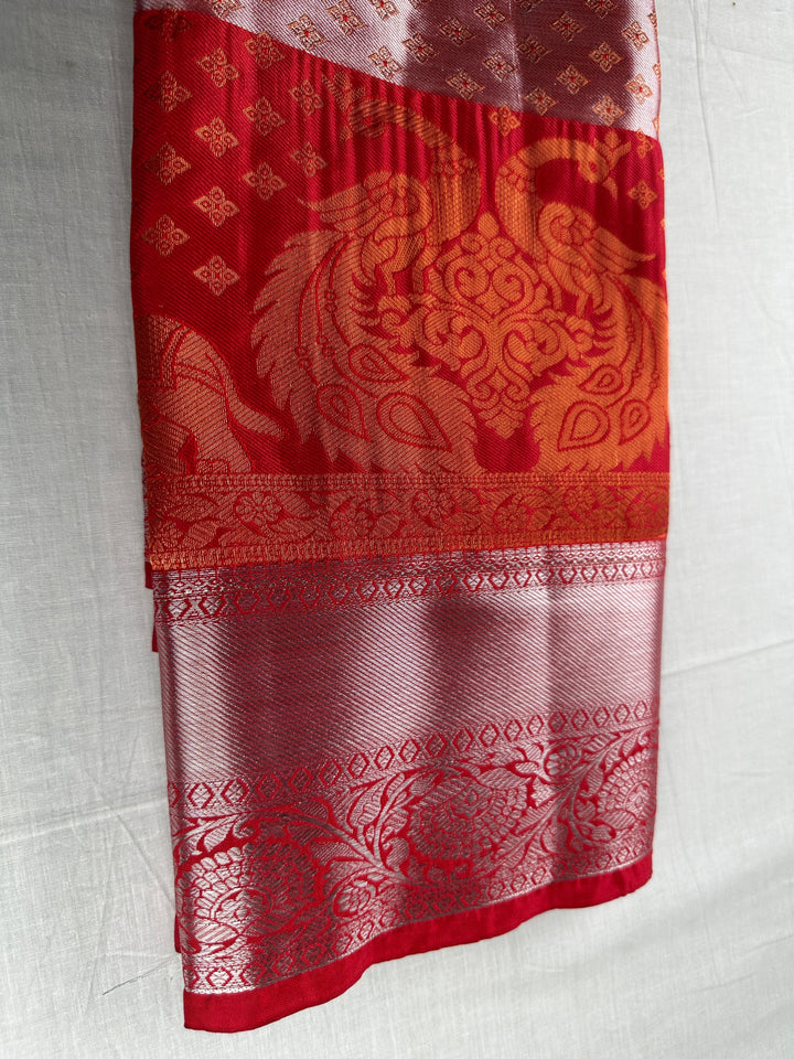 Rich Thulian Pink Kanjipuram Silk Saree