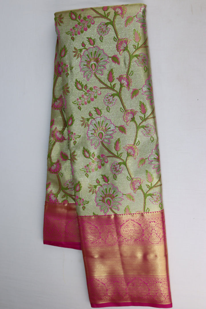 Trendy Green Kanjipuram Saree