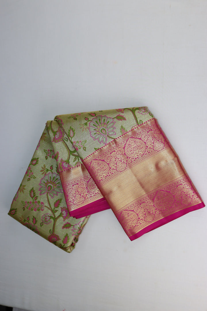 Trendy Green Kanjipuram Saree