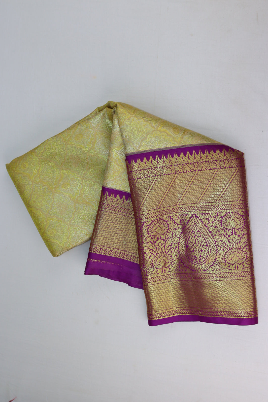 Luxurious Yellow Tissue Kanjipuram Saree