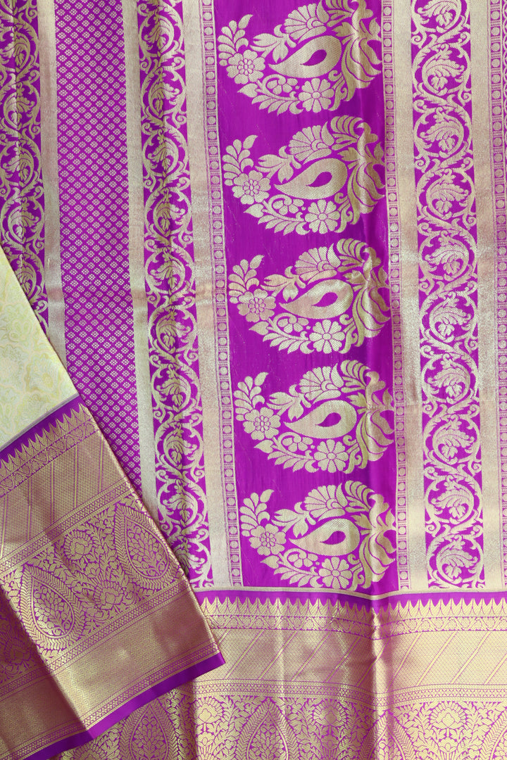 Luxurious Yellow Tissue Kanjipuram Saree