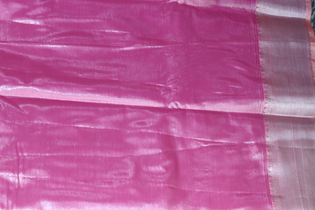 Opulent Baby Pink Tissue Kanjipuram Saree