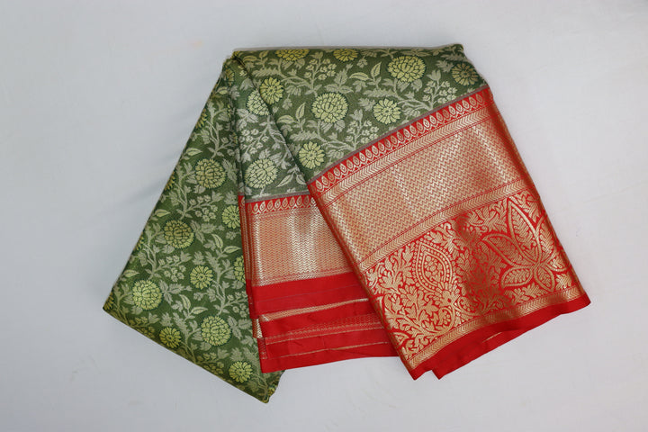 Rich Green Kanjipuram Saree