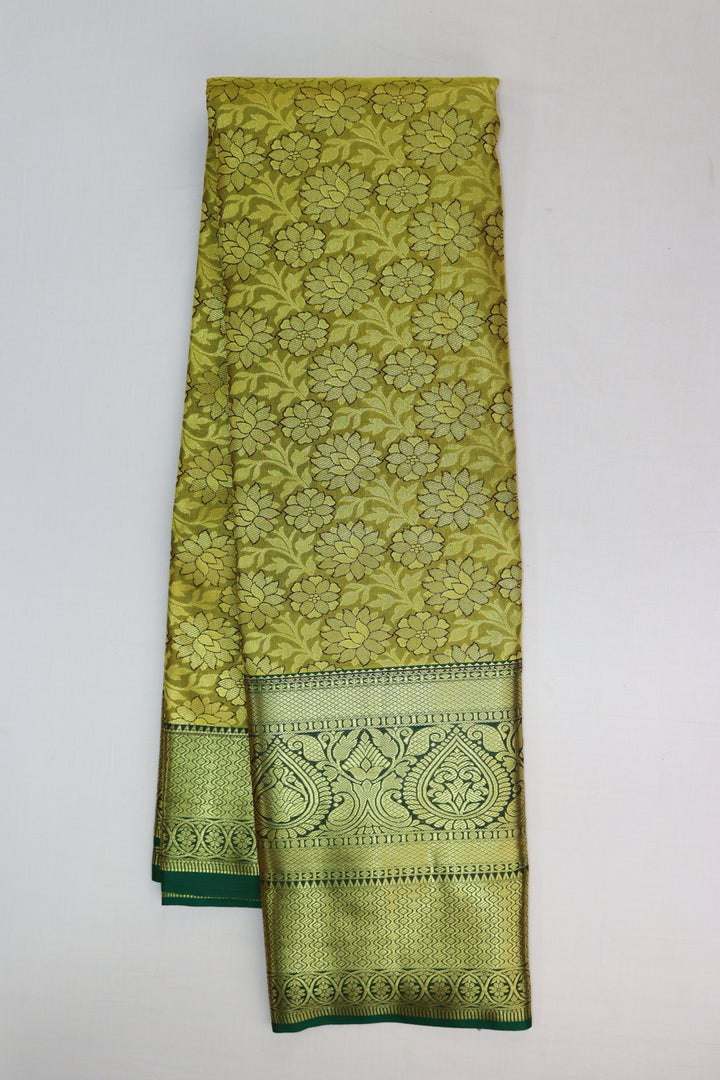 Graceful Olive Green Kanjipuram Saree