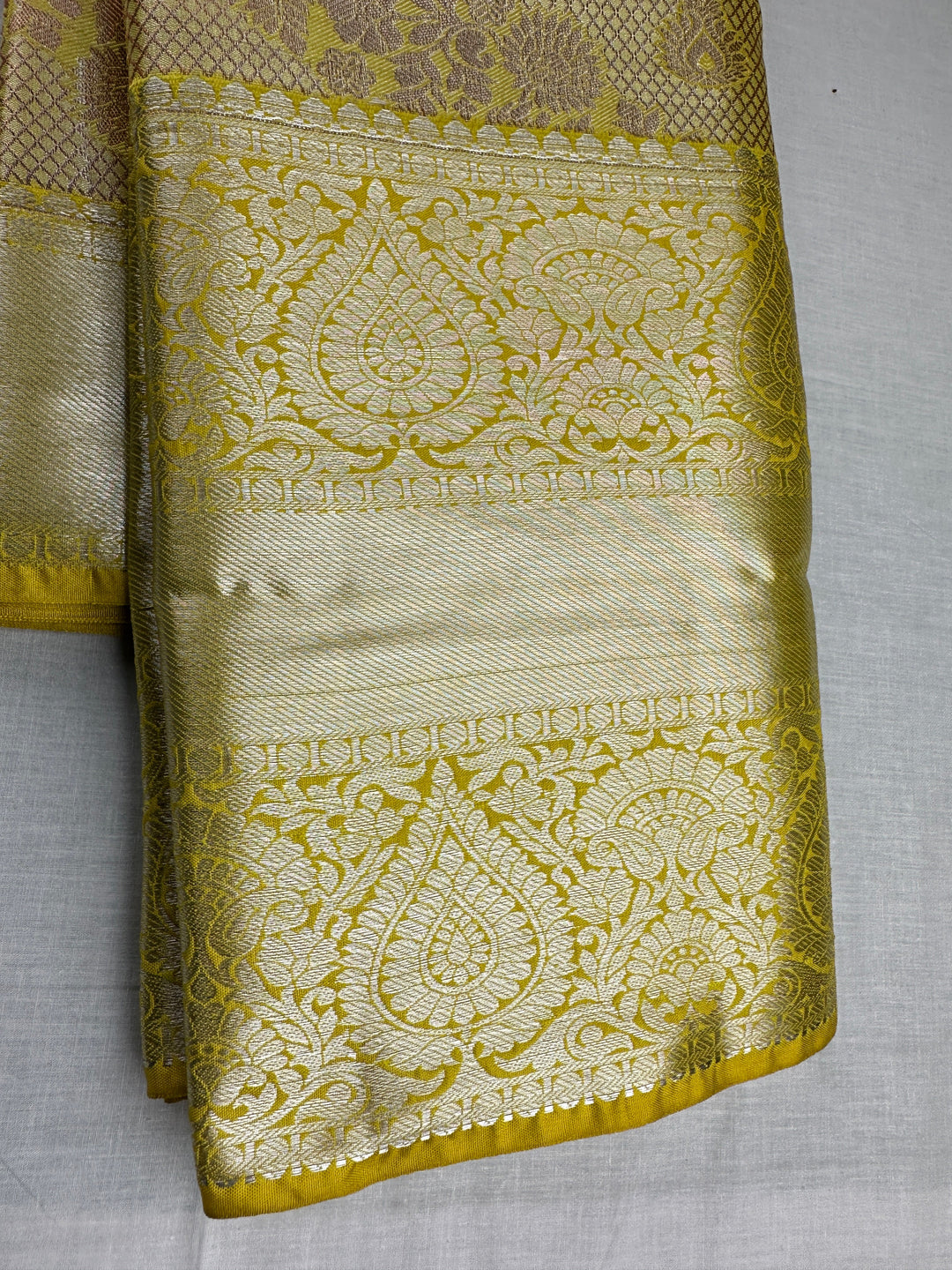 Classy Mustard Yellow Kanjipuram Silk Saree