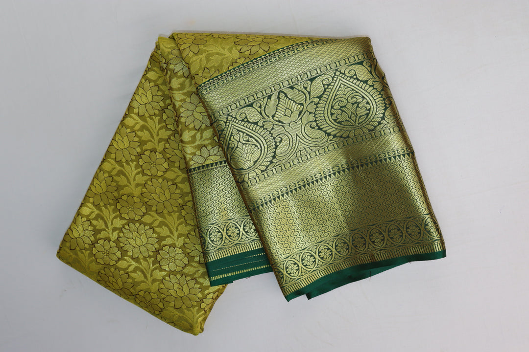 Graceful Olive Green Kanjipuram Saree