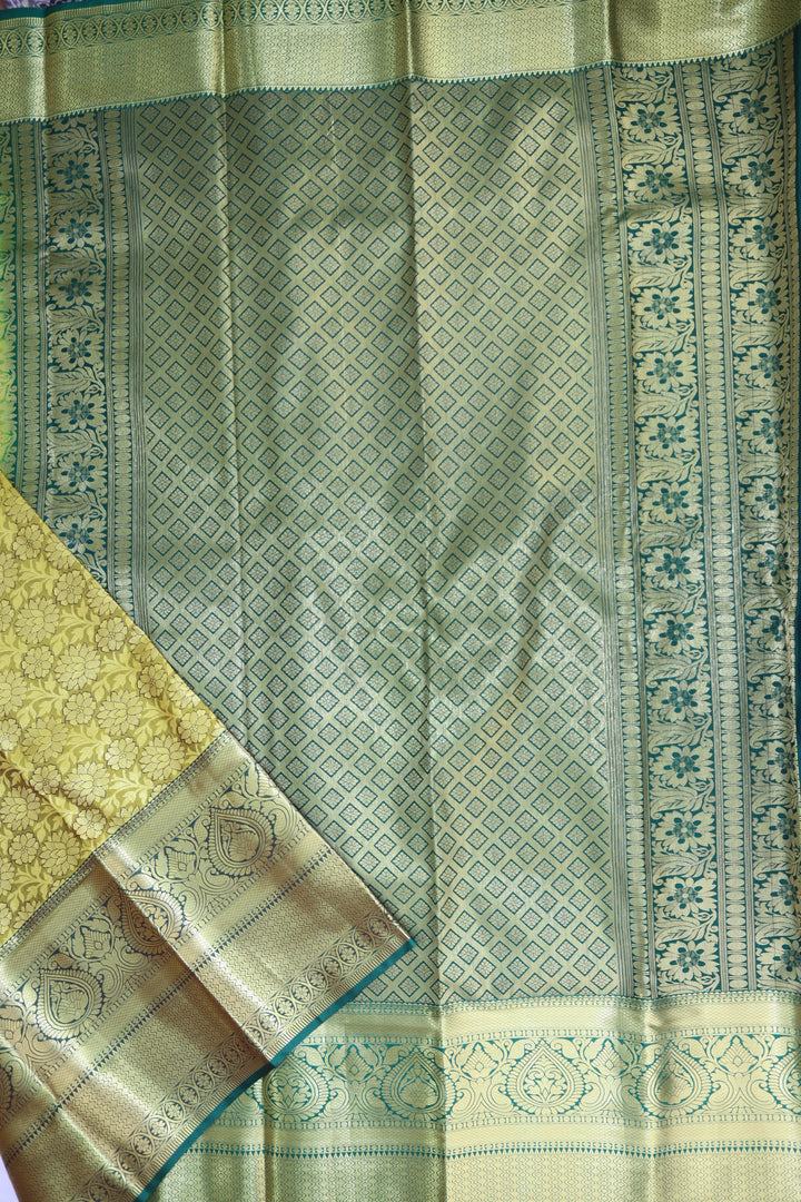 Graceful Olive Green Kanjipuram Saree