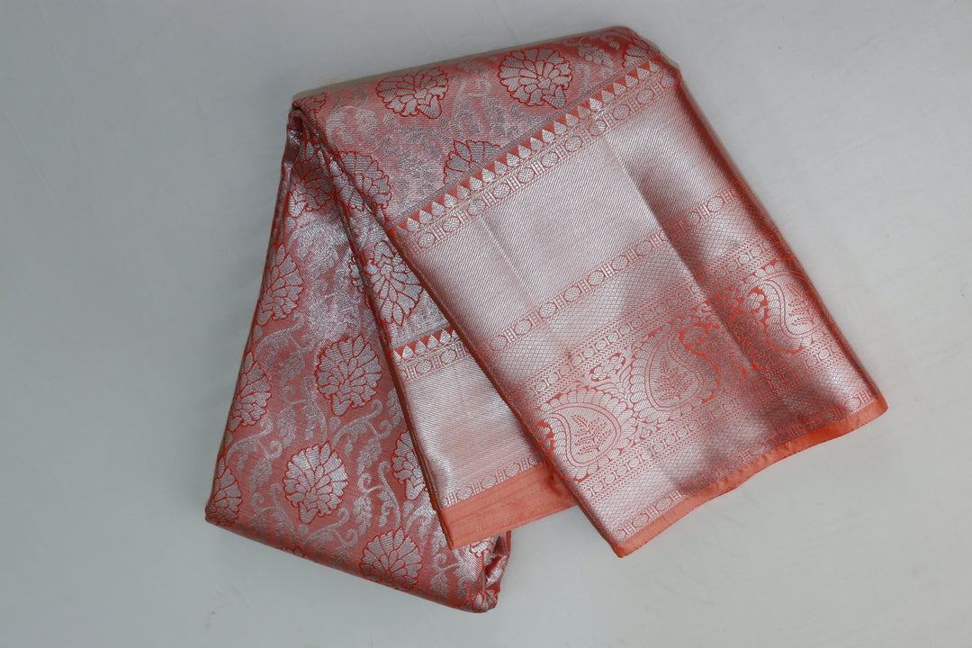 Trendy Salmon Kanjipuram Saree