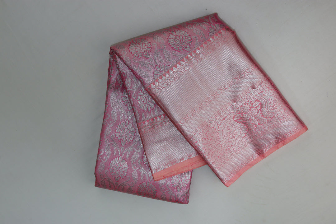 Elegant Pink Kanjipuram Saree