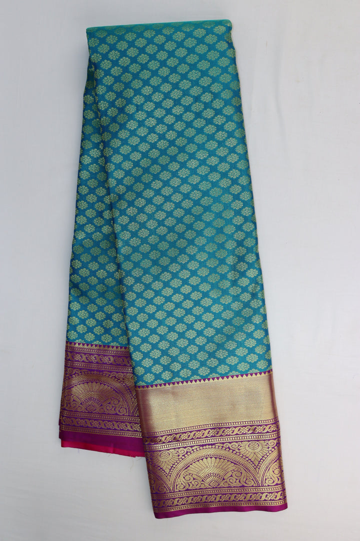 Elegant Sea Blue Kanjipuram Saree