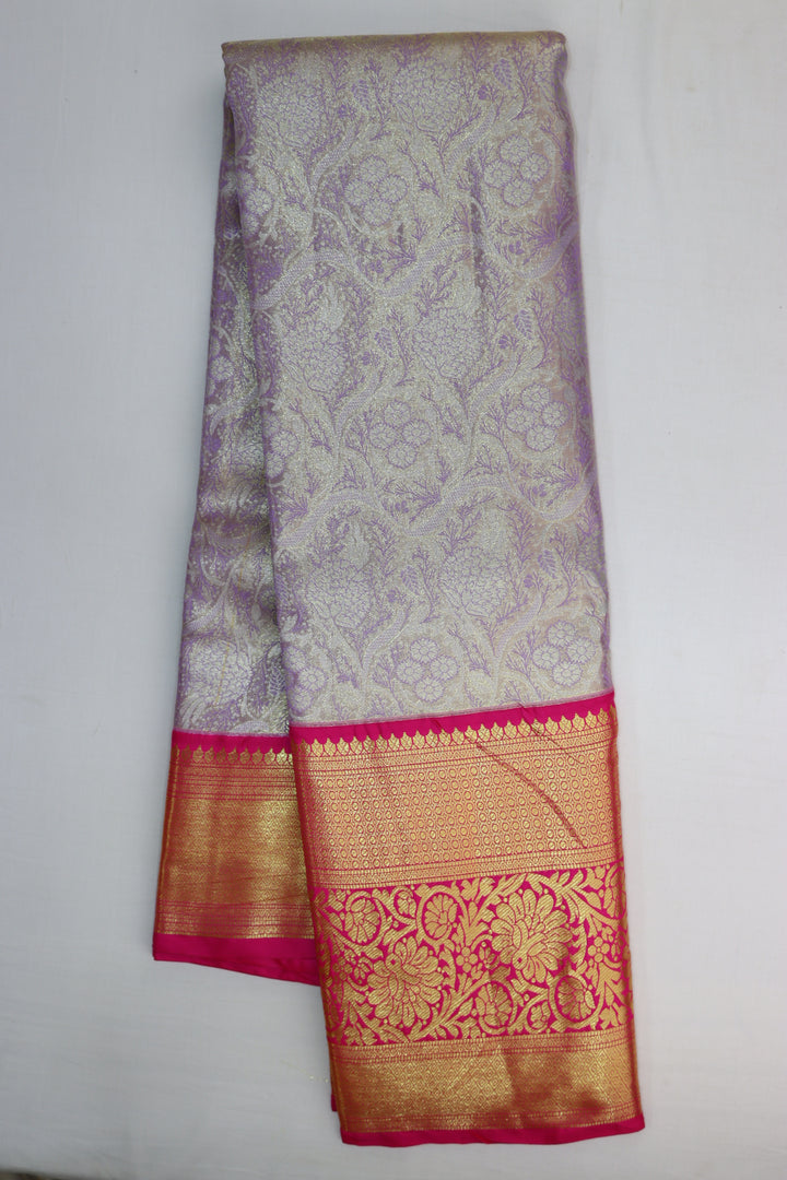 Trendy Light Lavender Kanjipuram Saree