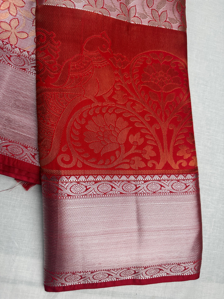 Graceful Baby Pink Kanjipuram Silk Saree