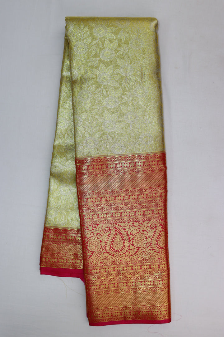 Elegant  Yellow Kanjipuram Saree