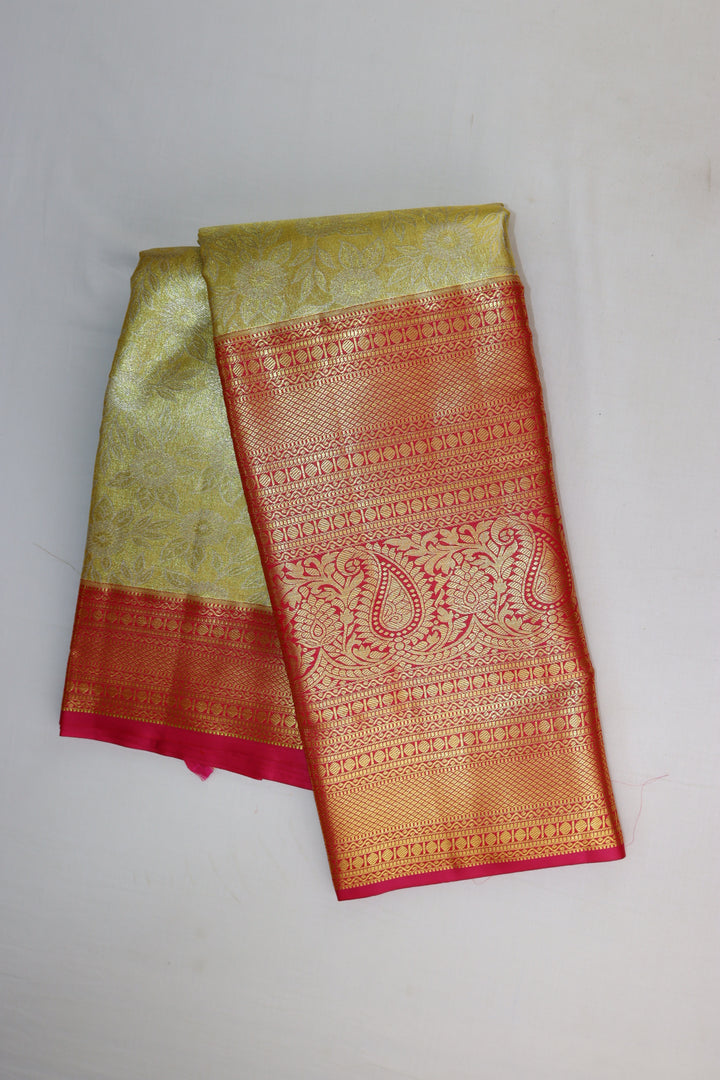 Elegant  Yellow Kanjipuram Saree