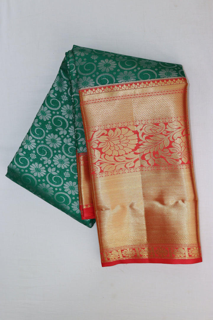 Exquisite Green Kanjipuram Saree