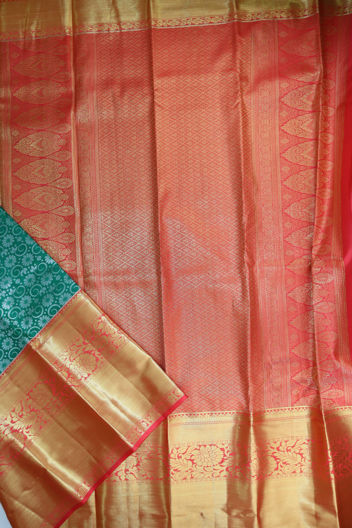 Exquisite Green Kanjipuram Saree