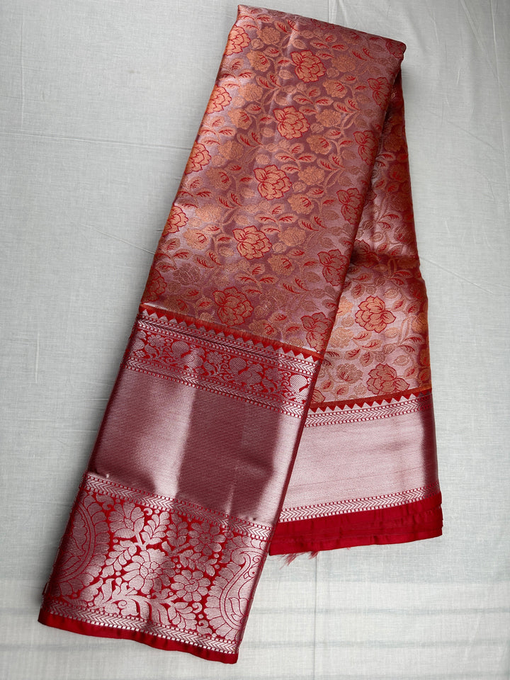 Classy Marron Red Kanjipuram Silk Saree