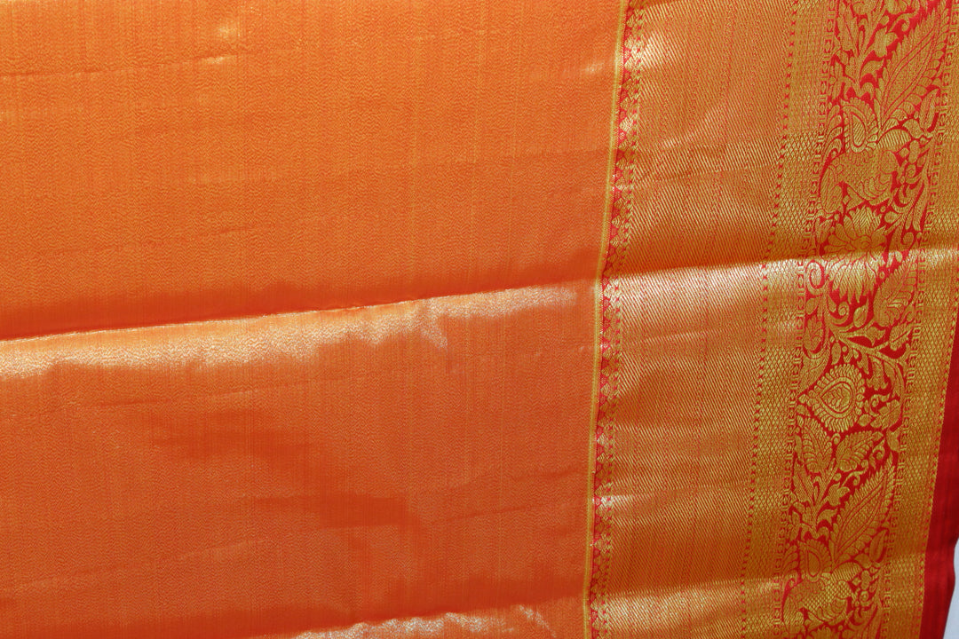 Rich Orange Tissue Kanjipuram Saree