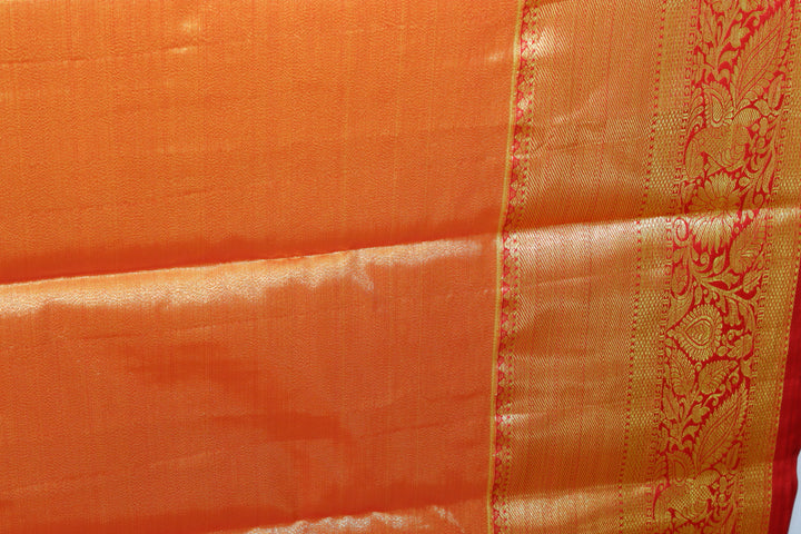 Rich Orange Tissue Kanjipuram Saree