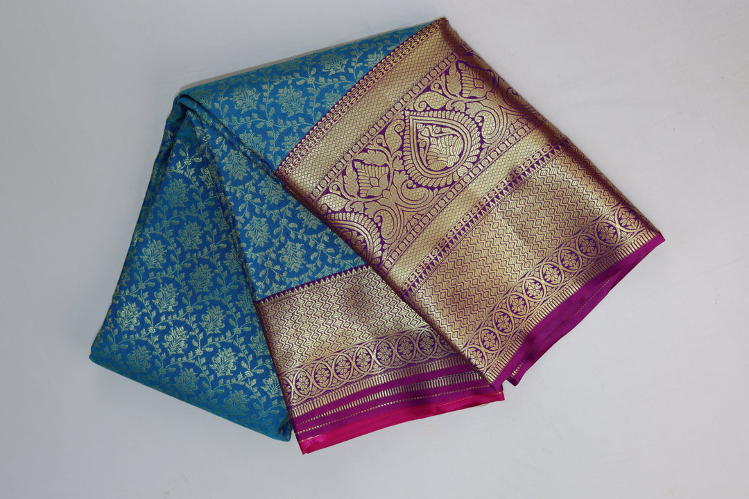 Rich Blue Kanjipuram Saree